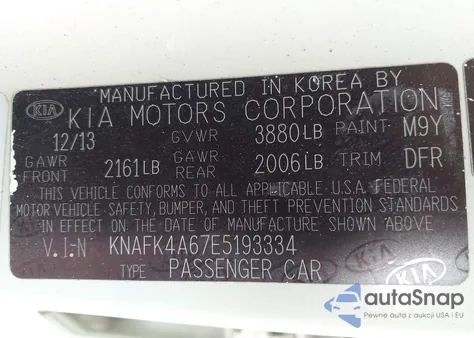 2014 Kia Forte Lx из США, поврежденный, VIN KNAFK4A67E5193334